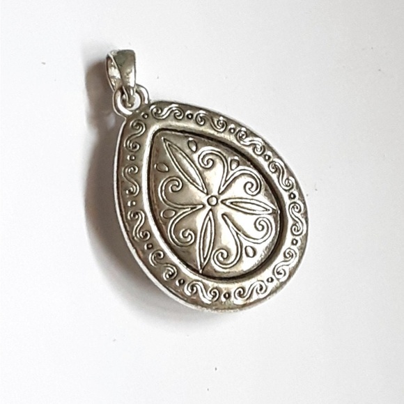 Vintage Teardrop Moonglow Necklace Pendant Only in Silver Tone - Picture 6 of 6